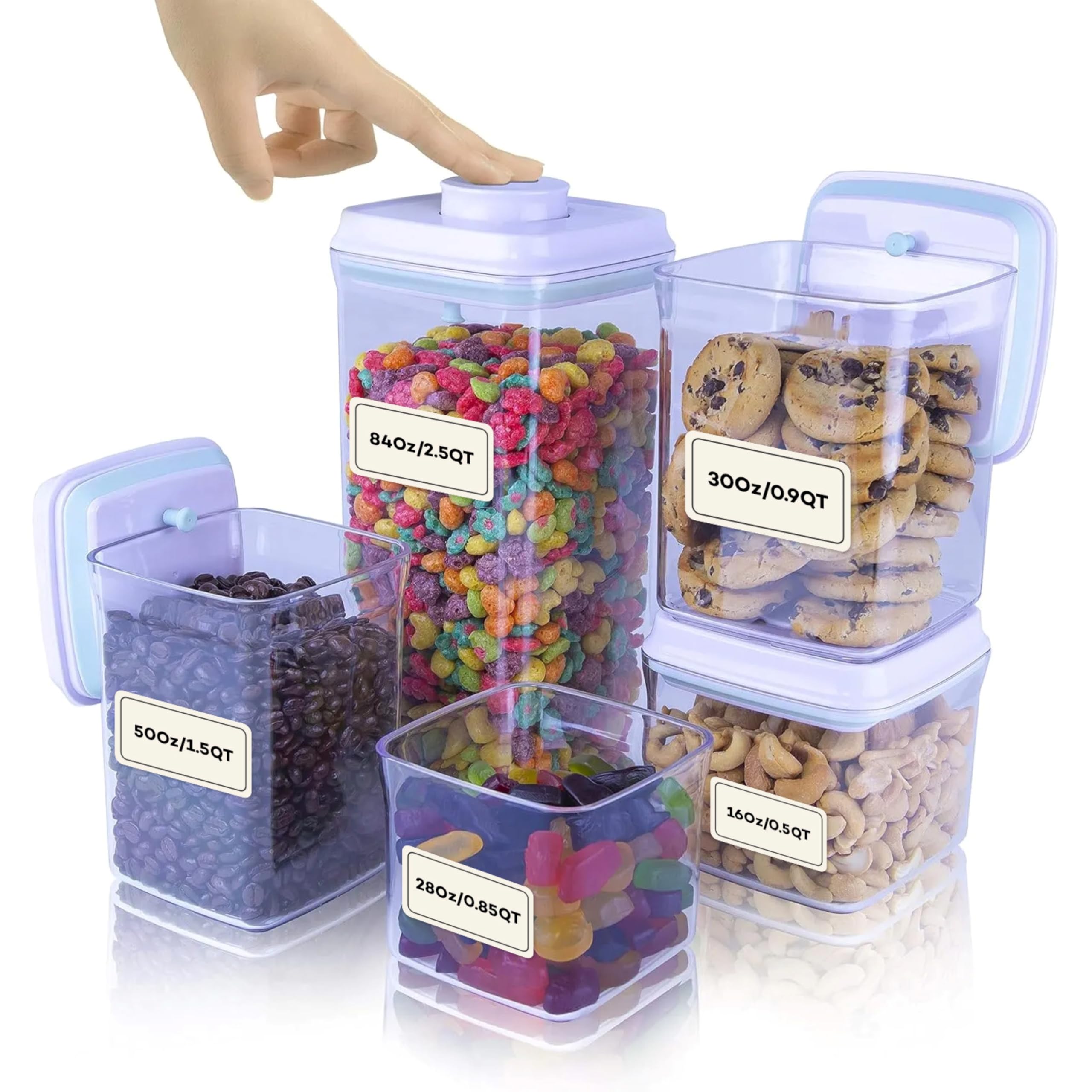 Bop Top Airtight Food Storage Containers with Lid 13.5 Cups / 108 oz | Kitchen Canister Sets | Air Tight Pantry Container | Pop Top Dry Food Storage Containers for Snacks, Sugar, Flour, Baking, Pasta