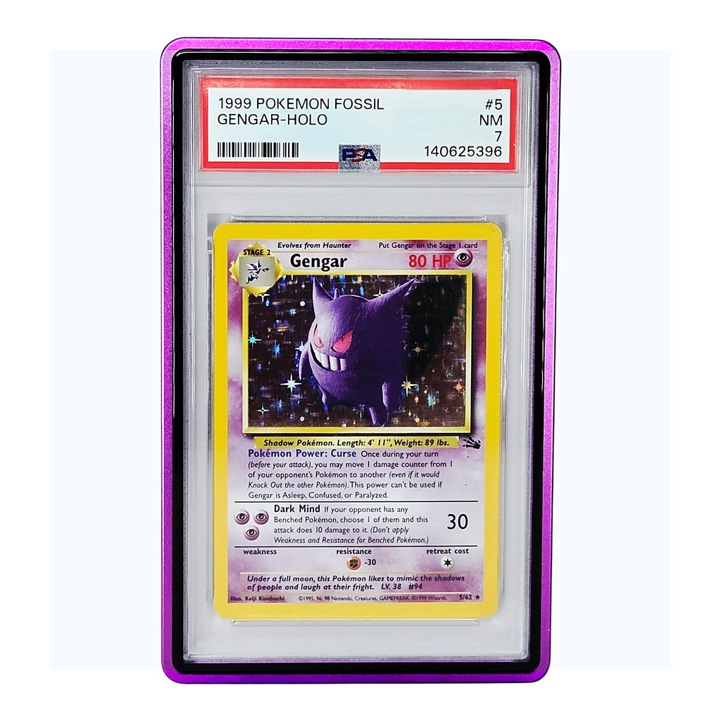 Metal PSA Slab Bumper Case UV Resistant- Safeguard Stackable Magnetic Aluminum Metal Case For Graded Cards (Black)