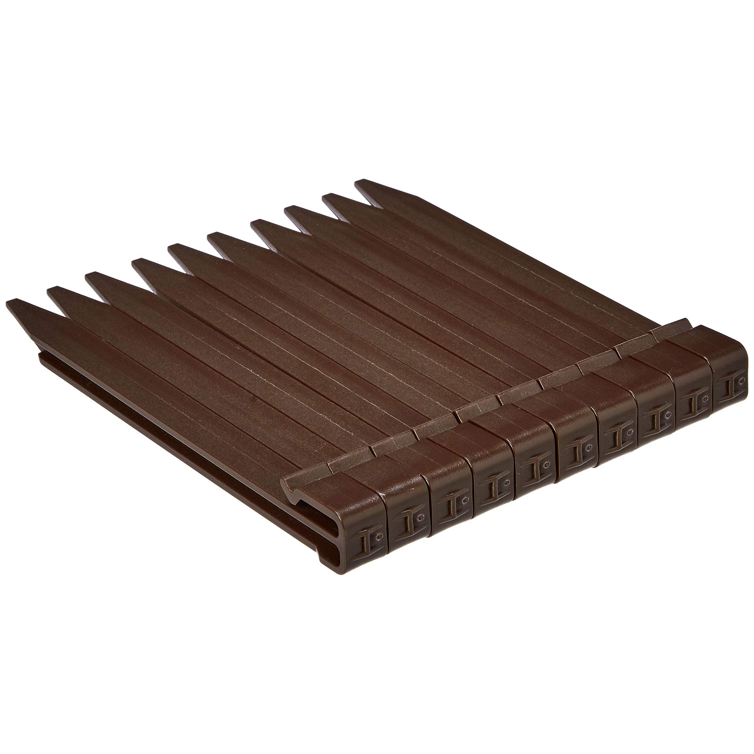 Amazon Basics Flexible Landscape Edging Coil for Garden Border, Flower Beds, Lawn and Pathways, 5 inch x 40ft, Brown, 10 Stakes