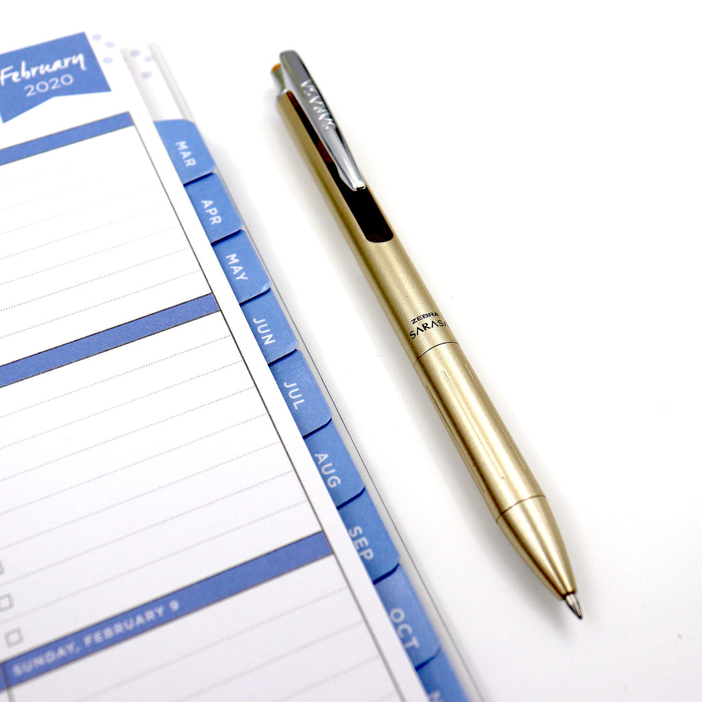 Zebra Pen, SARASA Grand Retractable Gel Pen, Solid Brass Barrel, Fast-Drying Black Ink, 0.7mm Point, Ideal for the Left-Handed, Eliminates Smudging, Gold Brass Barrel, 1-Pack, (45511)