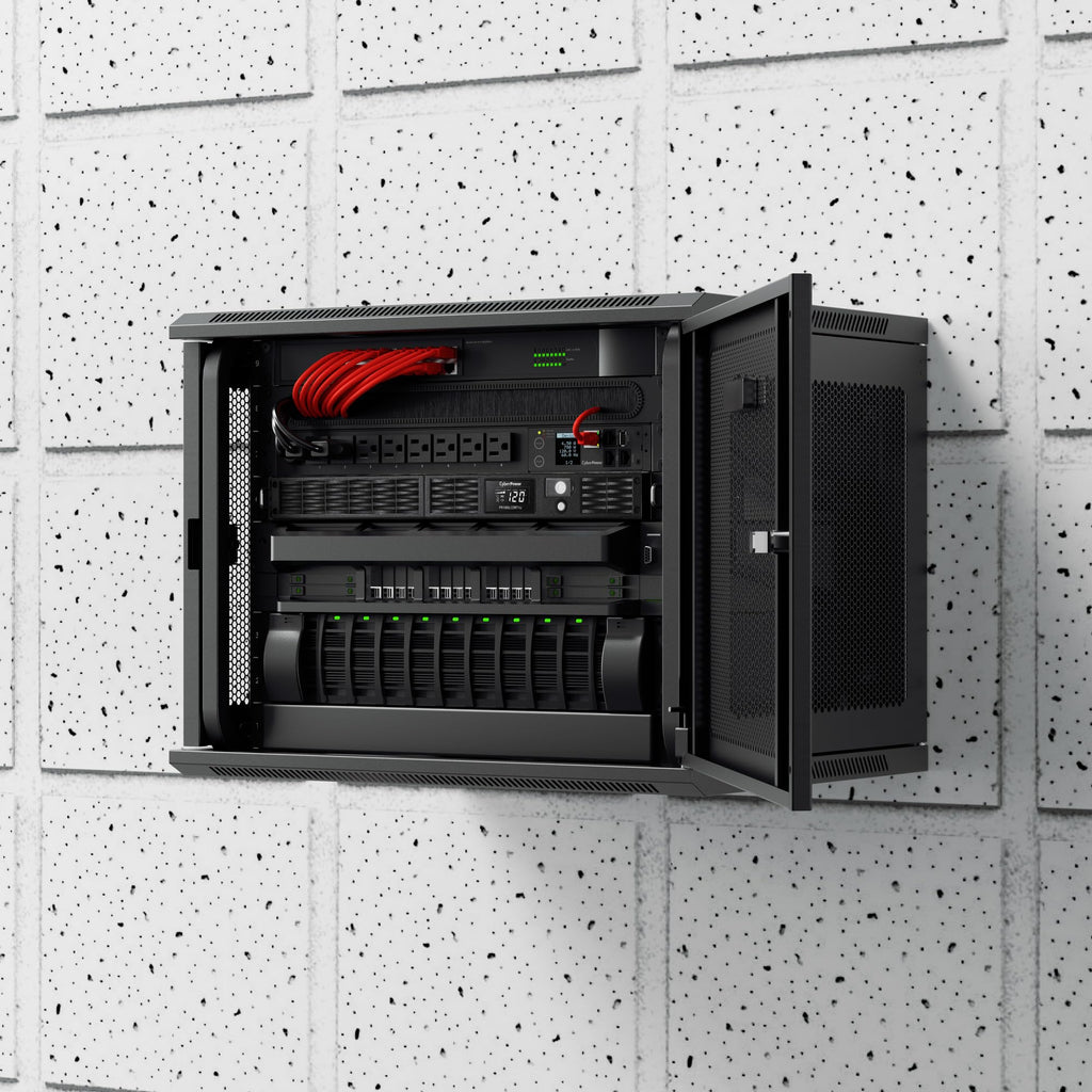 CyberPower PR500LCDRT1U Smart App Sinewave UPS Battery Backup and Surge Protector, 500VA/400W, 7 Outlets, AVR, 1U Rack/Tower, UL Certified