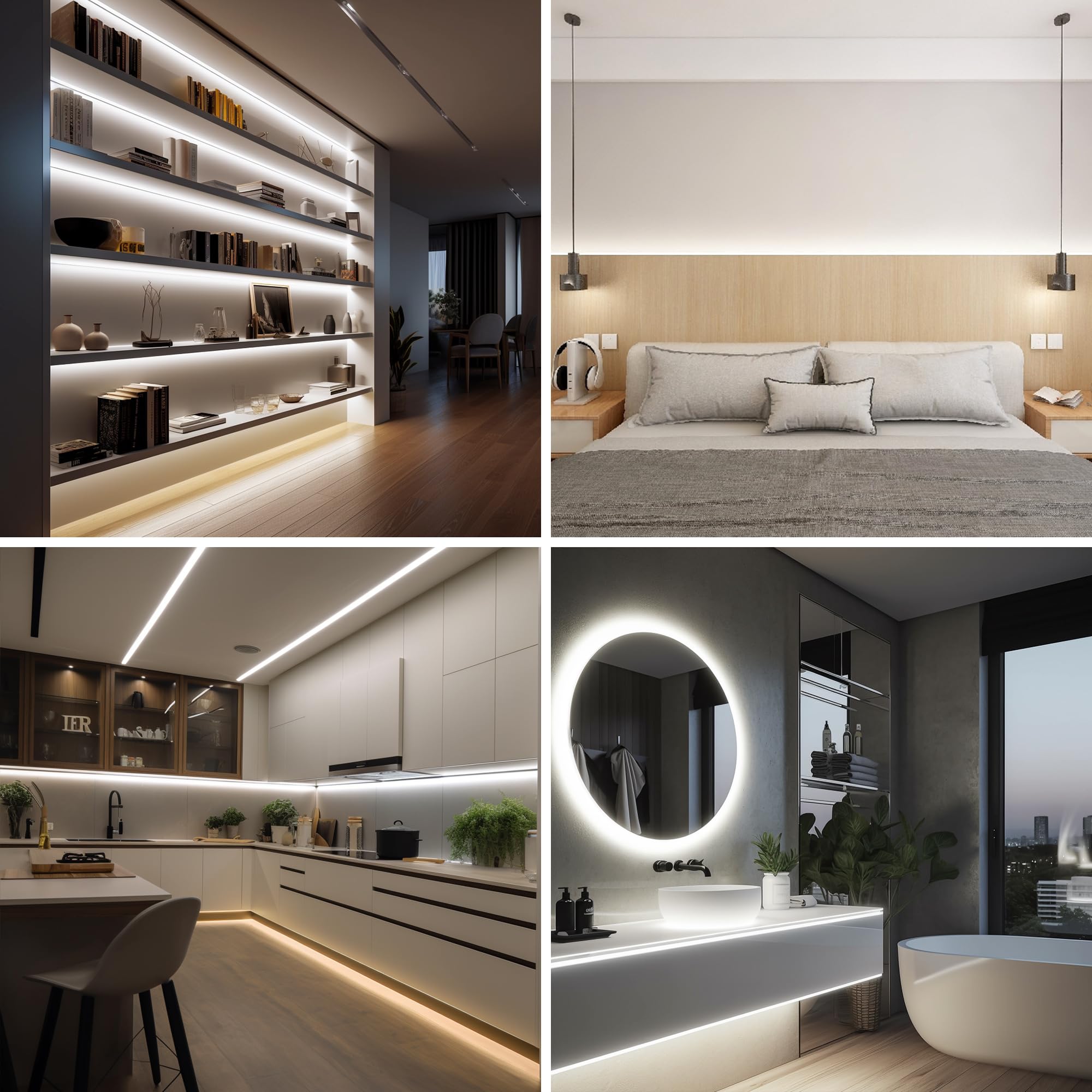Pandery COB LED Strip,LED Strip Lights 3M/9.84ft,Touch Dimmable LED Strips,CRI90+,2700K Warm White cob led,960LEDs,24V LED Tape Lights,Indoor for Bedroom, Kitchen, TV, Mirror,Cabinet