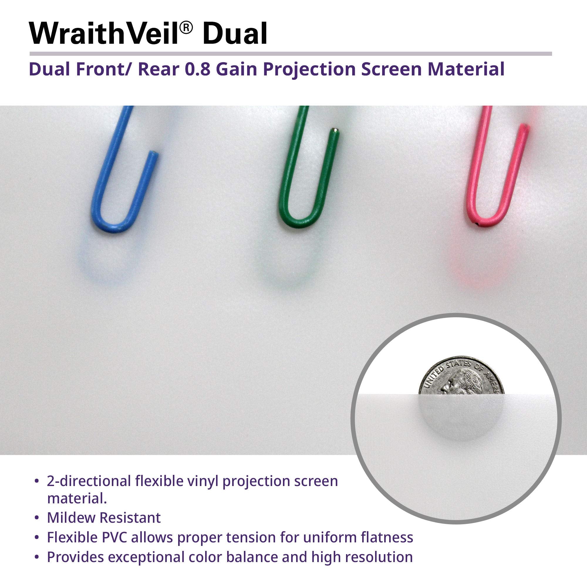 Elite Screens 100-inch Wraith Veil DUAL, 16:9, 0.8 Gain, 150° Viewing Angle, Front & Rear Projection Screen, Yardmaster 2 OMS100H2-Dual