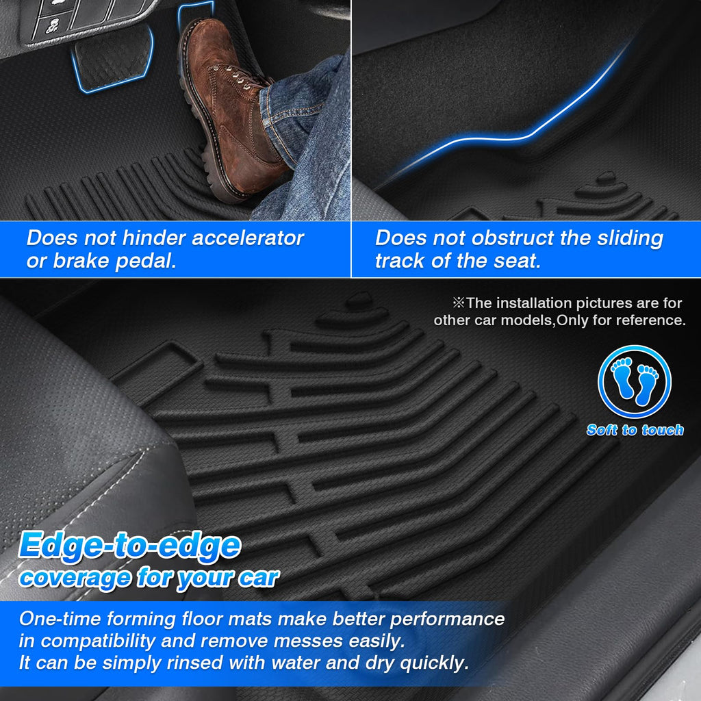 Cartist Floor Mats Compatible with Kia EV6 2022 2023 2024 2025 2026 Accessories All Weather Floor Liner Front & Rear 2 Rows Car Carpet Protection TPE Odorless
