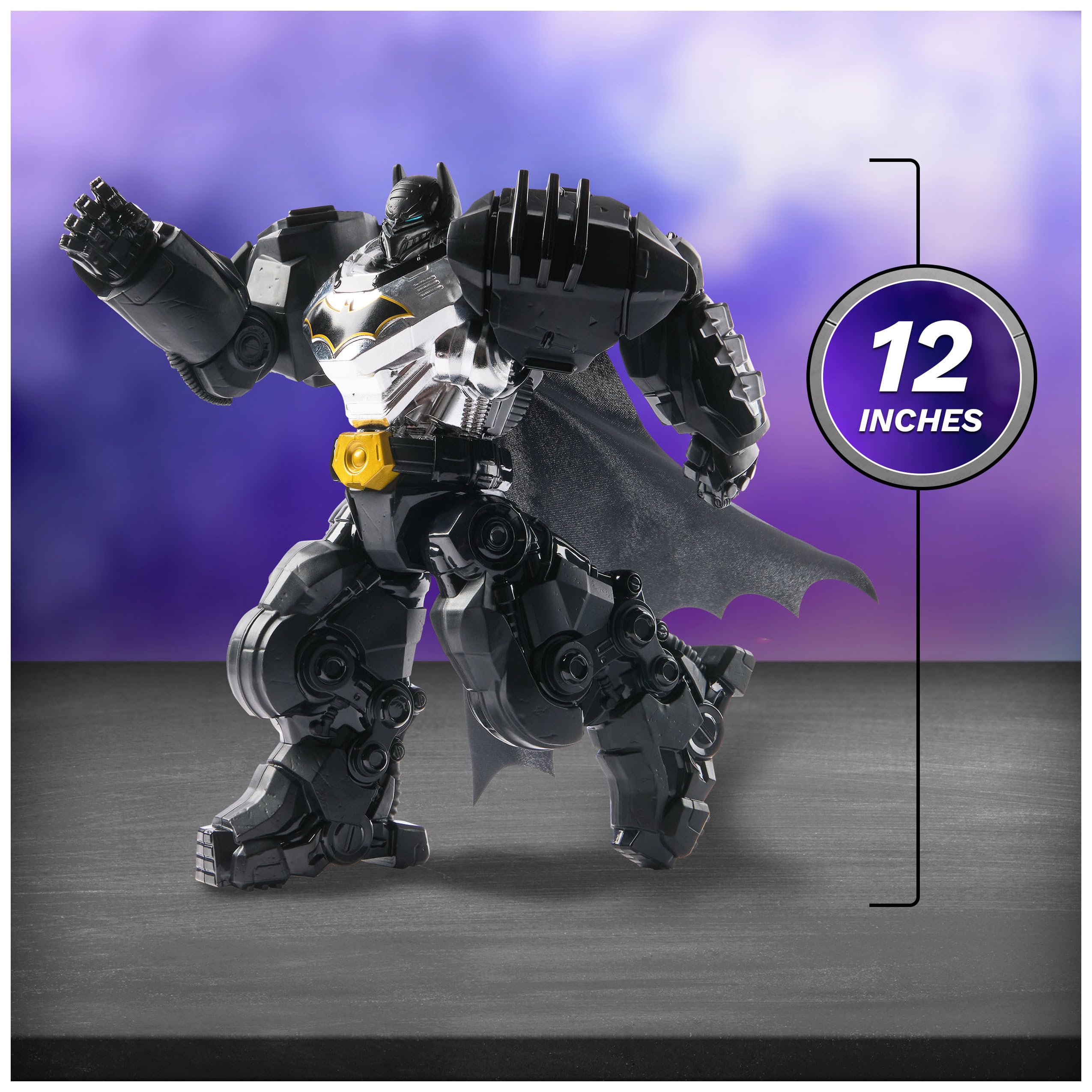 DC Comics, Metal Force Batman Action Figure, 12-Inch Extra Large Super Hero Collectible Kids Toys for Boys and Girls Ages 4 and Up