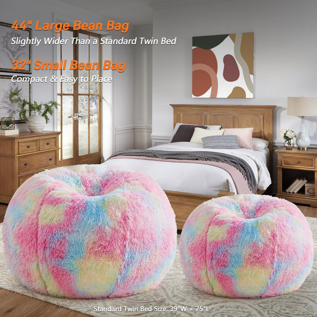 Sports Baseball Bean Bag Chair - Luxurious Bean Bag Chairs for Kids Teens Adults - Floor Sofa Couch with Filler - Plush BeanBag Furniture for Living Room Bedroom College Dorm - 32 Inch