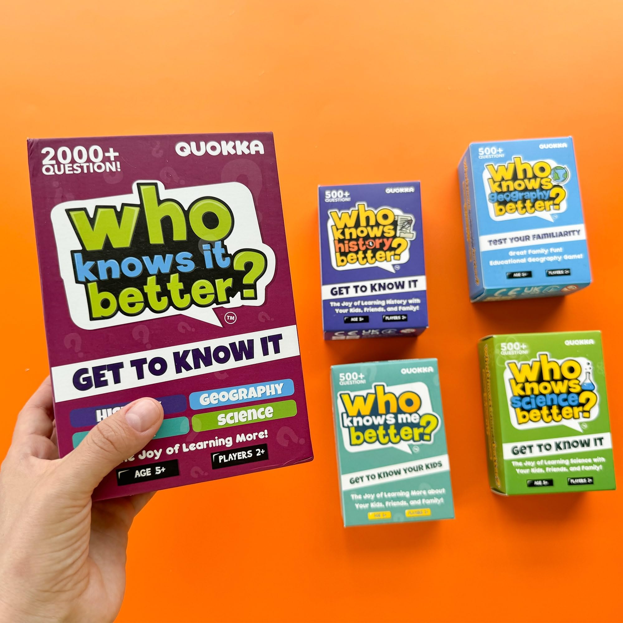 Family Board Games for Kids and Adults - Trivia Card Games for Kids 8-12 and Adults - Who Knows Me Better for Family Game Night - 500+ Facts Questions from Ages 6-8 — Fun Travel Car Activities for 5+