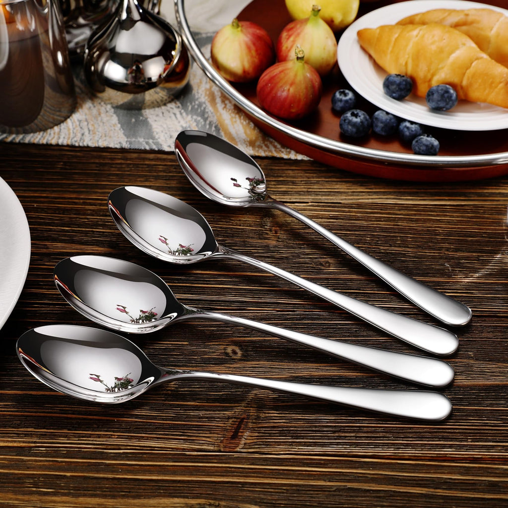 KEAWELL Premium Louise Spoons Set, Set of 4, 18/10 Stainless Steel, Exceptional mirror finish, Dishwasher Safe (5.6" Small Spoon)