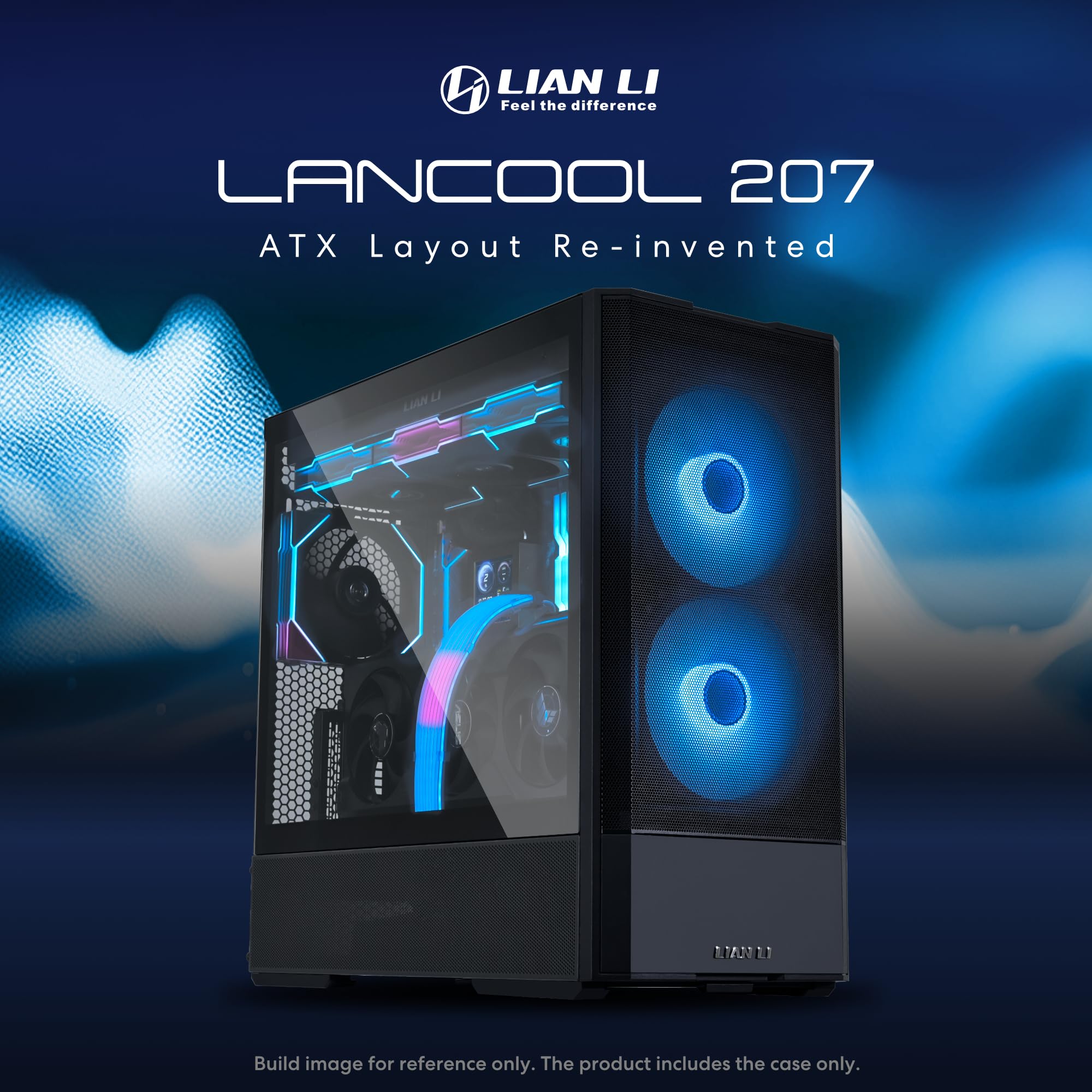 LIAN LI LANCOOL 207 Compact ATX RGB Gaming Computer Case, Airflow Optimized Mesh Panels Tower Chassis w/ 2x140mm ARGB,2x120mm PWM Fans Pre-Installed, USB Type-C Port, Tempered Glass Side Panel (Black)