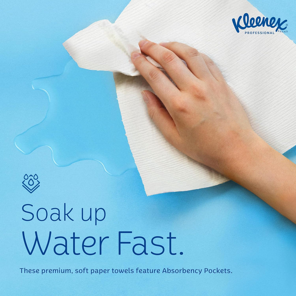 Kleenex Professional Universal Hard Roll Paper Towels, Bulk (01080), Hardwound 1.5" Core, Premium Absorbency Pockets, White (12 Rolls at 425' Each, 5,100'/Case)