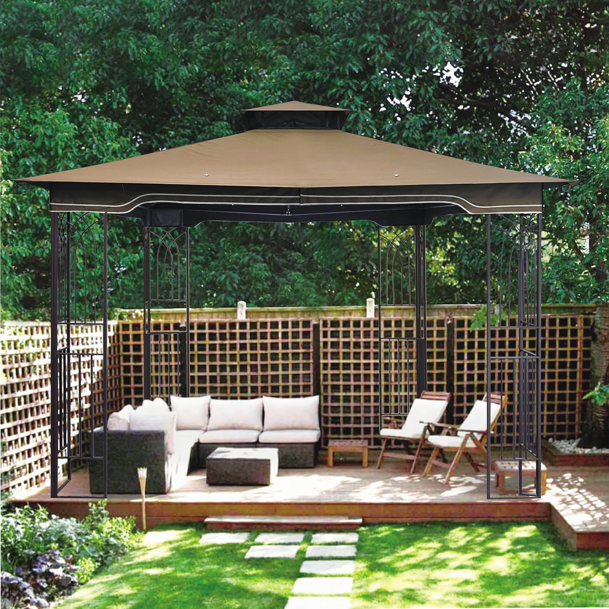 SCOCANOPY Replacement Gazebo Canopy Compatible with 10 x 12 Regency II Patio Gazebo Model L-GZ798PST,A101004104,A101004105,(Forest Green)