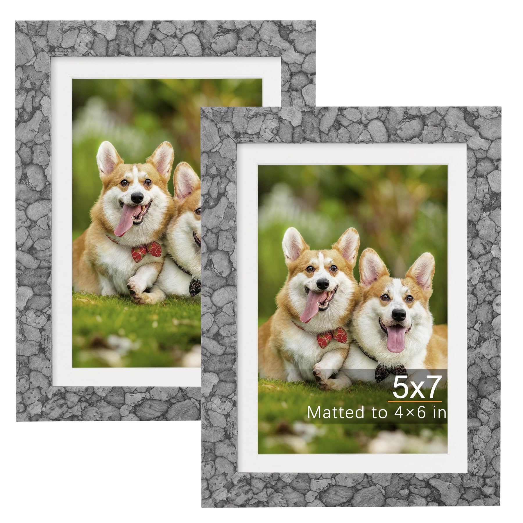 TOFOREVO Picture Frames 4x4 Set of 2 Black Wood Grain Photo Frame for Gallery Wall Mounting or Tabletop Display