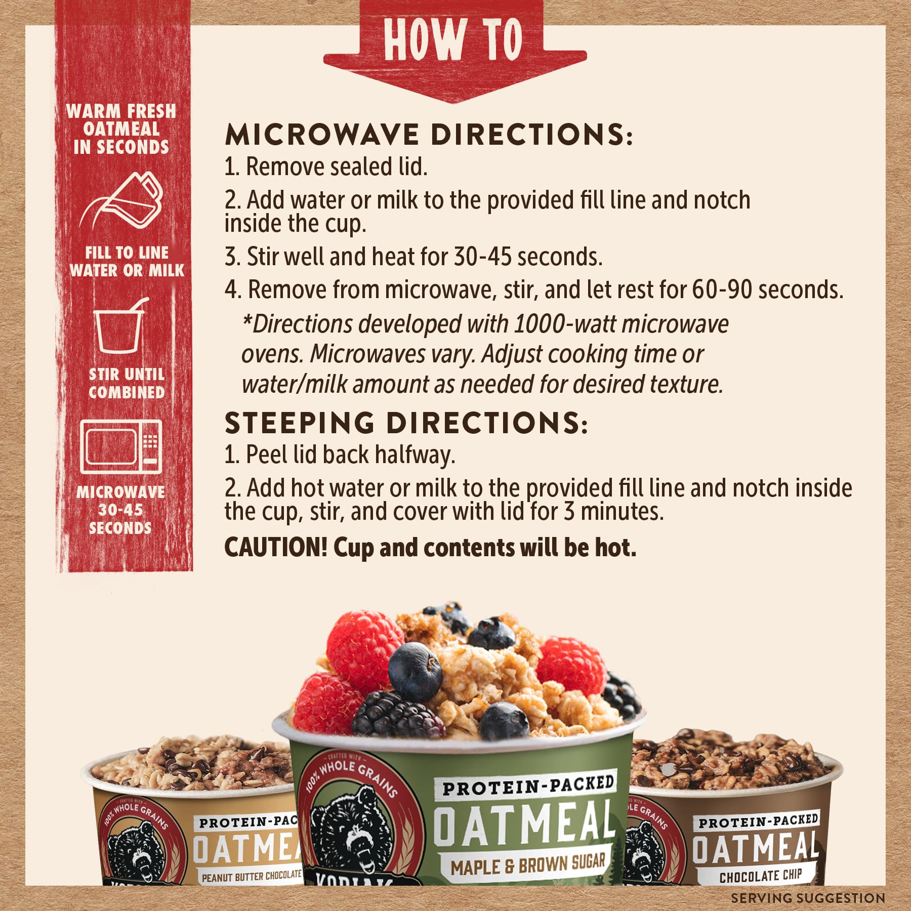 Kodiak Cakes Instant Protein Apple Cinnamon Oatmeal in a Cup, 2.12oz (Pack of 12)