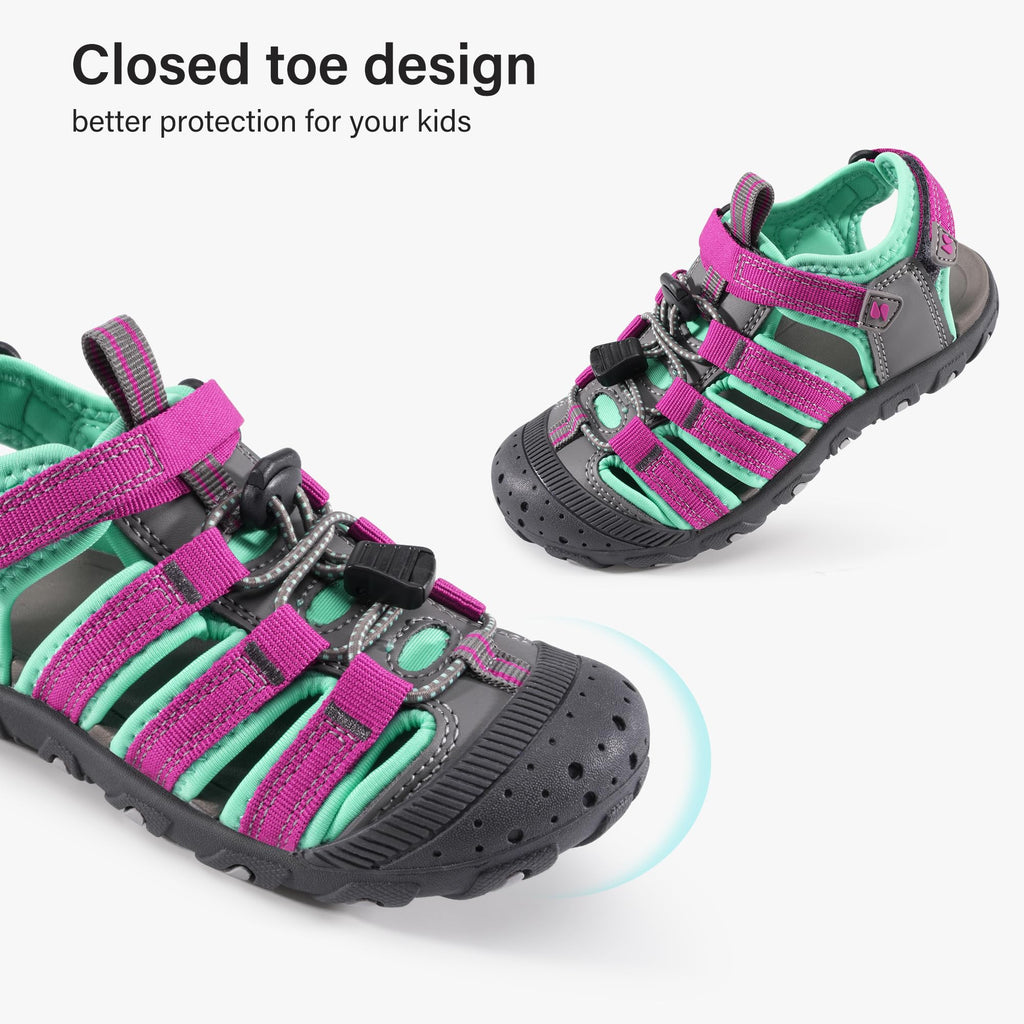 Stelle Girls Sport Water Sandals Kids Hiking Sandals Boys Summer Outdoor Beach Closed-Toe Athletic Shoes for Toddler/Little/Big Kids