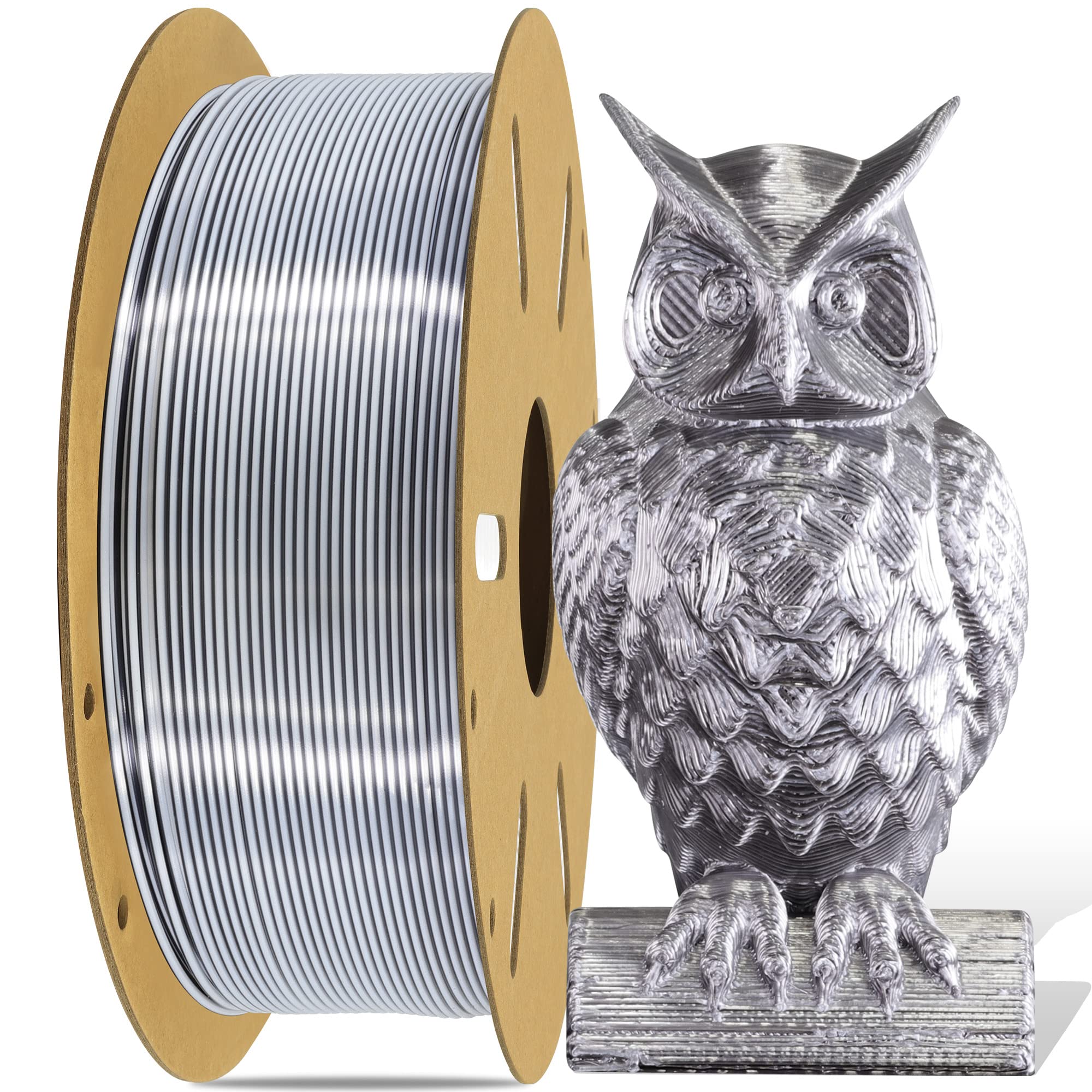 1.75mm PLA 3D Printer Filament Bundle: Glow in Dark Green/Blue/Purple/Rainbow, One Spool Clear Multi Colored, Each Spool 250g, Total 1.25Kg 3D Printing Material, 250g x 5 Spools Glow in Dark PLA