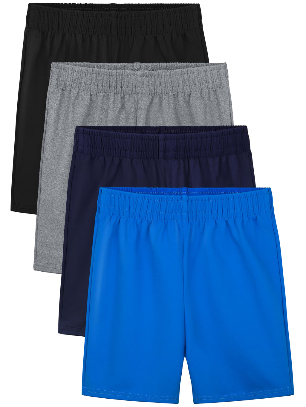 Resinta 4 Pack Toddler Boy Shorts Elastic Waist Boys Athletic Basketball Soccer Shorts Summer Pull-On Comfort for Playwear