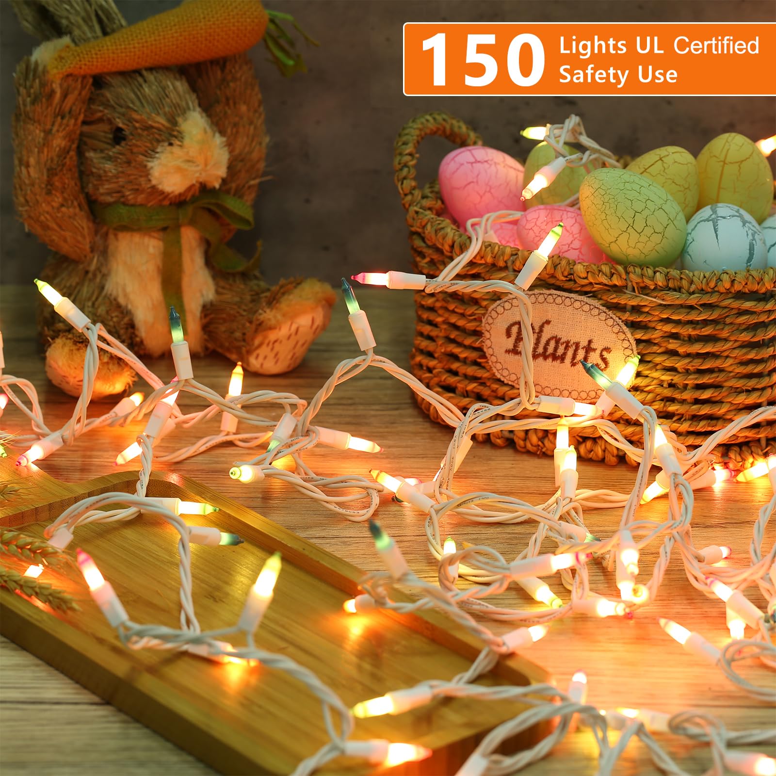 Brizled Christmas Lights, 600 Count 139.2ft Incandescent Mini Lights, Connectable 120V UL Certified for Xmas Wedding Bedroom Porch Decor, White Wire, Warm White