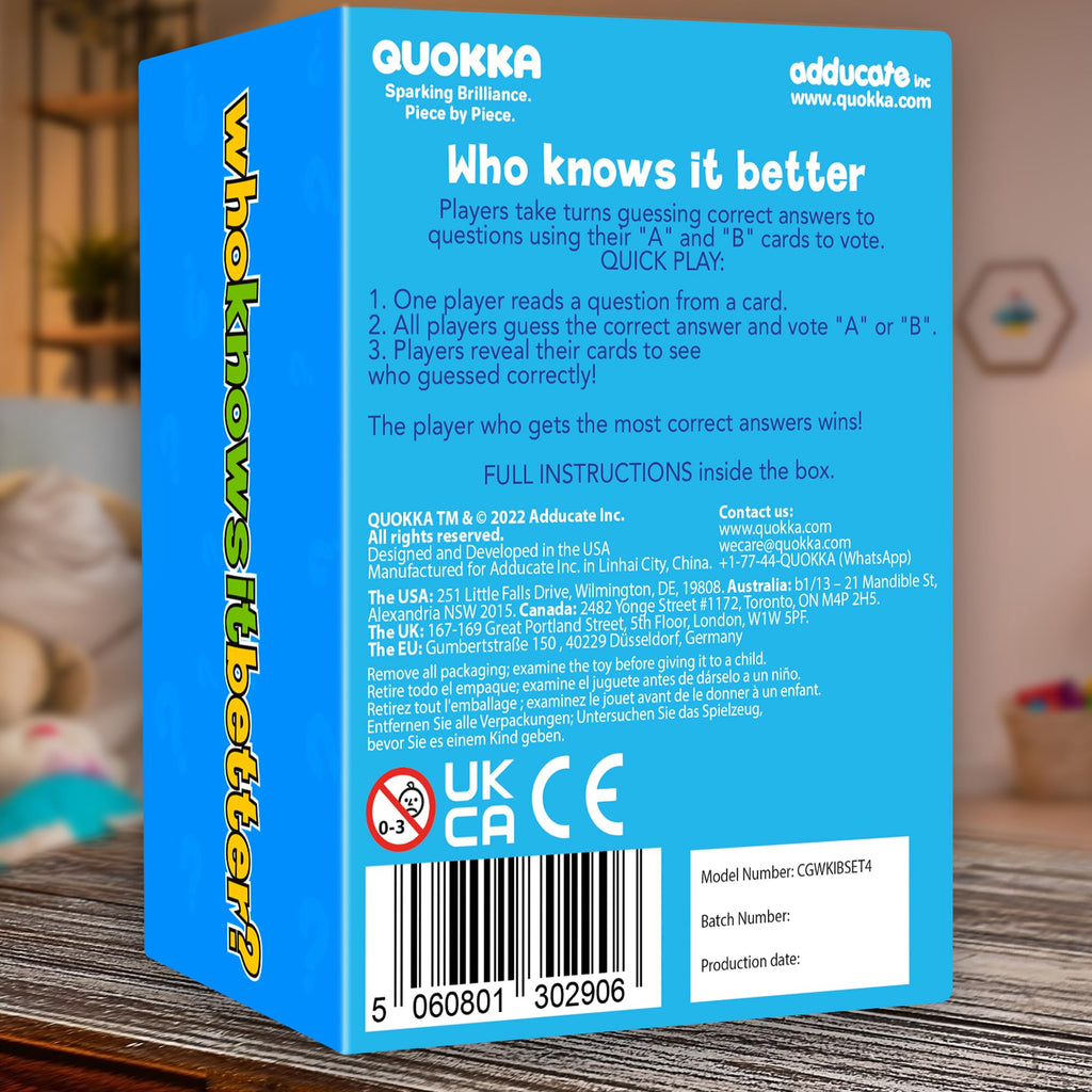 Family Board Games for Kids and Adults - Trivia Card Games for Kids 8-12 and Adults - Who Knows Me Better for Family Game Night - 500+ Facts Questions from Ages 6-8 — Fun Travel Car Activities for 5+