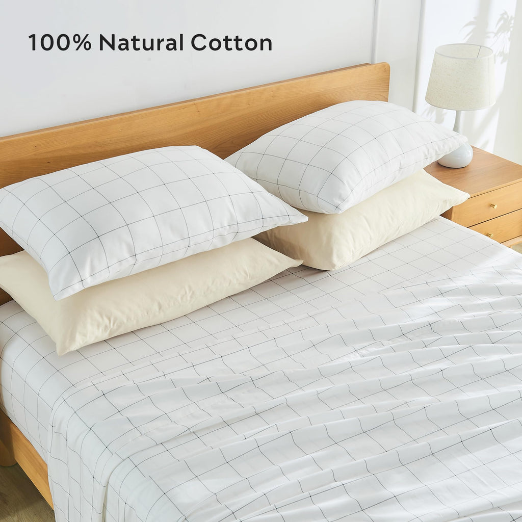 JELLYMONI Cotton Striped Pillowcases Set of 2, Sage Green, Standard | Soft breathable feel, Envelope closure, 400TC cotton, Machine washable, Gentle on skin