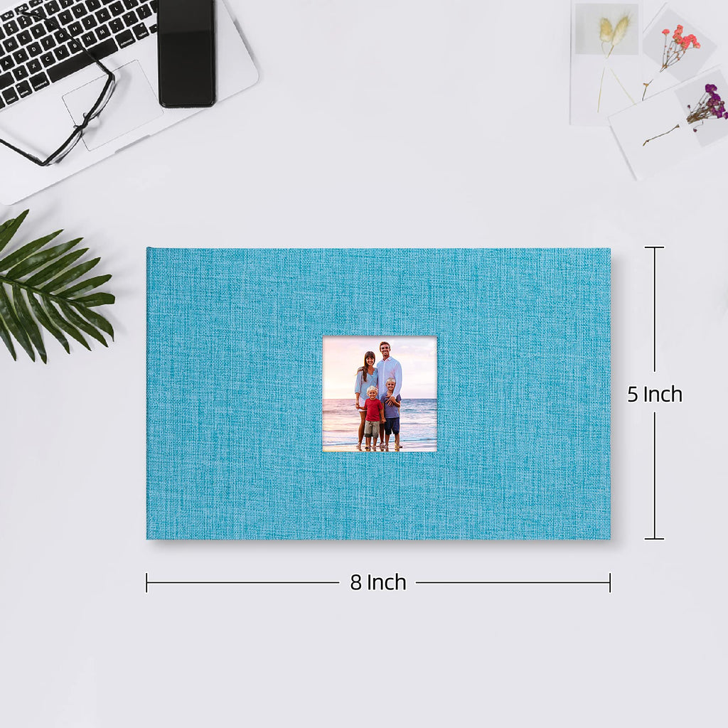Mublalbum Small Photo Album 4x6 100 Photos Linen Cover Picture Book with Horizontal Pockets for Wedding Family Anniversary and Baby (Beige)