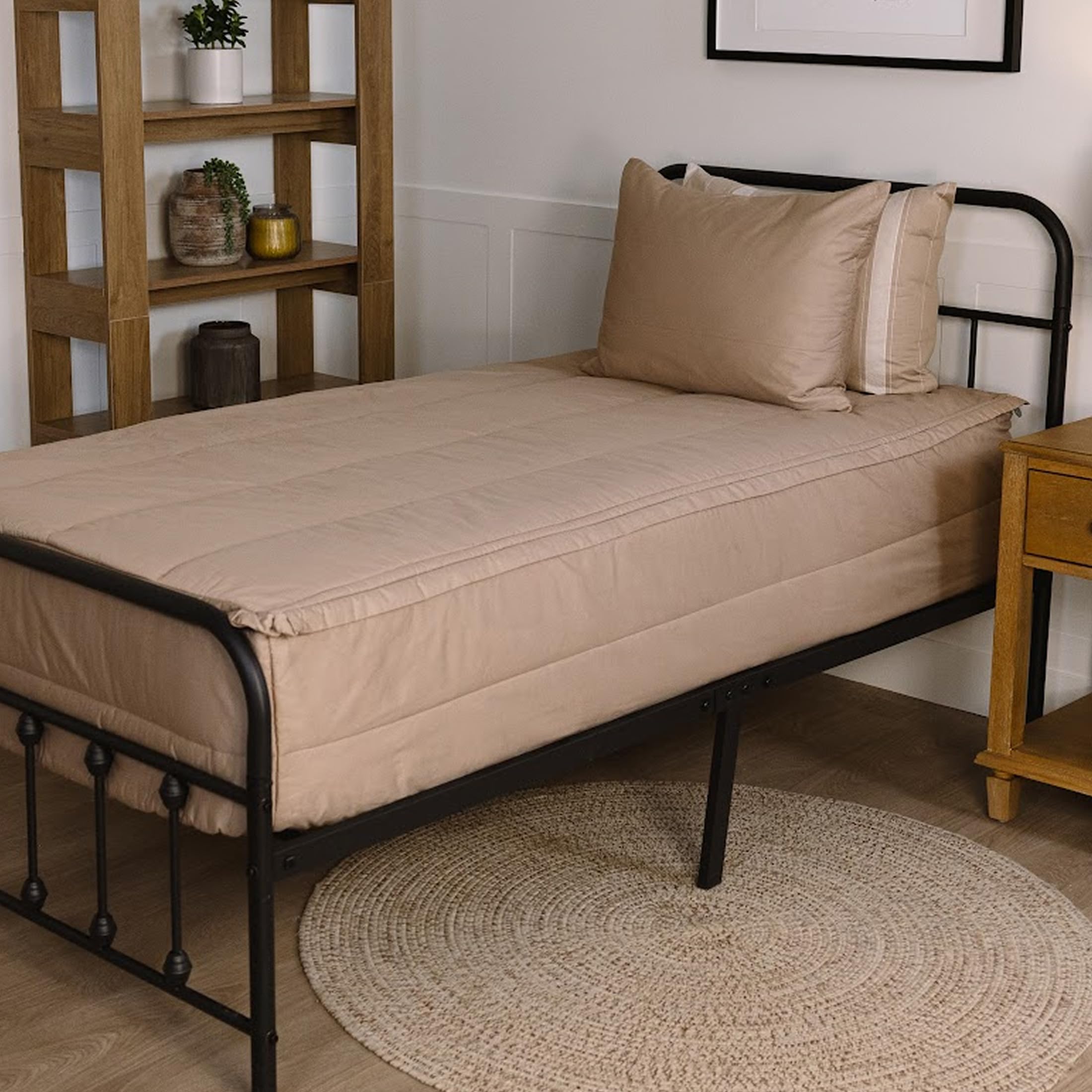 Beddy's Navy Blue All-in-One Zipper Bedding Set - Minky Lined - Twin | Smooth-Glide Zippers, Durable Construction, Easy To Make & Wash, 100% Cotton Exterior, Includes Pillowcase & Sham