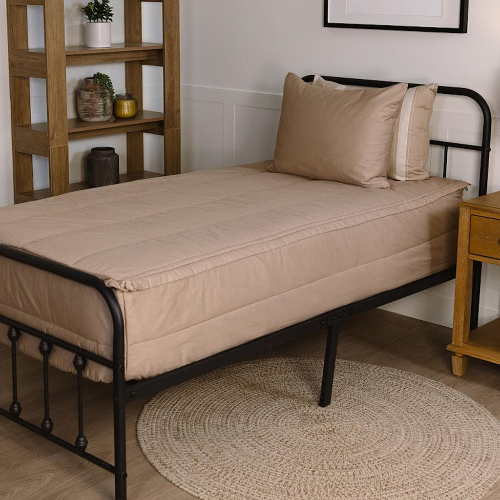 Beddy's Navy Blue All-in-One Zipper Bedding Set - Minky Lined - Twin | Smooth-Glide Zippers, Durable Construction, Easy To Make & Wash, 100% Cotton Exterior, Includes Pillowcase & Sham
