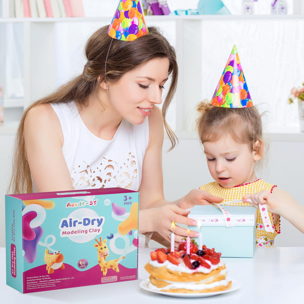 Aestd-ST Air Dry Clay 42 Colors, Modeling Clay for Kids, DIY Magic Clay, Molding Clay Kit with Sculpting Tools, Non-Sticky Soft and Super Light, Arts and Crafts Gift for Boys Girls Kids