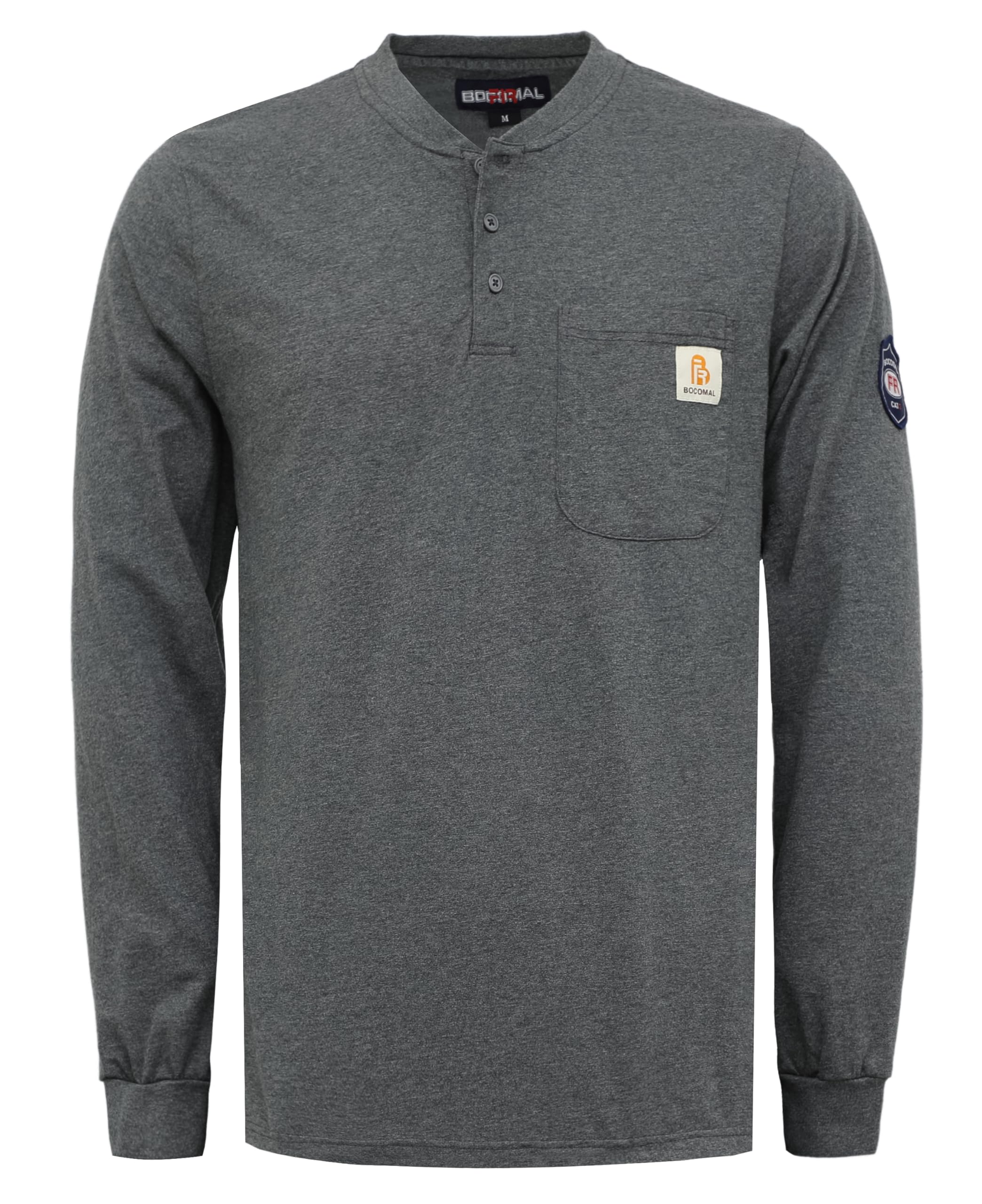 BOCOMAL FR Shirts Flame Resistant Shirt 5.5oz 100% Cotton Light Weight CAT2 Fire Retardant Henley Shirts