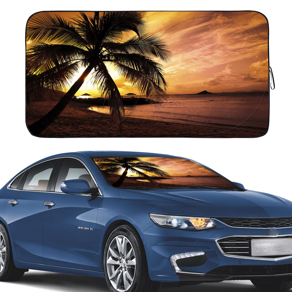 Gven Windshield Sun Shade for Car Front Window Cover Sunshades Visor Automotive Sun Shield for Full-Size Sedan & SUV, Mid-Size SUV, Sports Cars Mid-Size Pickup Truck Car Accessories(Abstract, L)