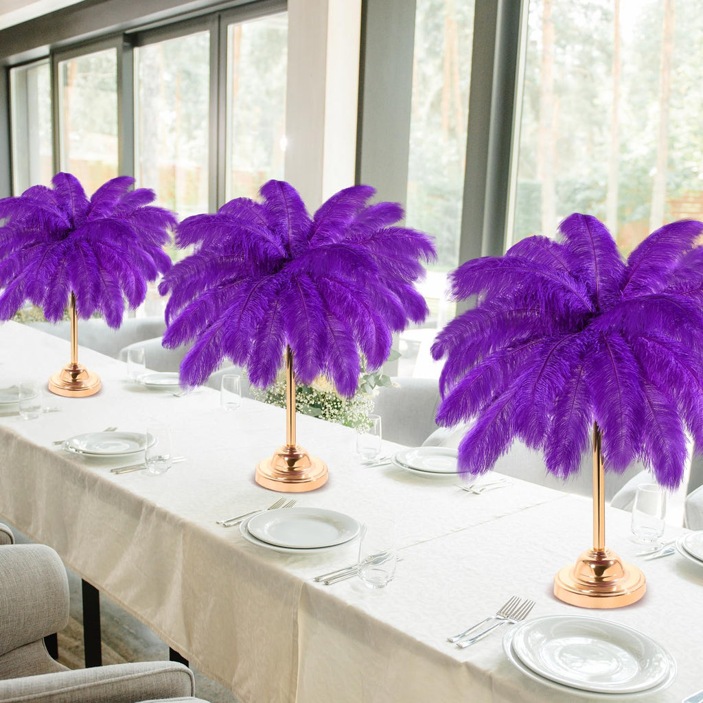 Retrowavy 50 Pcs 14-16 Inches Large Natural Ostrich Feathers Bulk for Centerpieces for Wedding Party Centerpieces Home Decoration Flower Arrangement (Black)