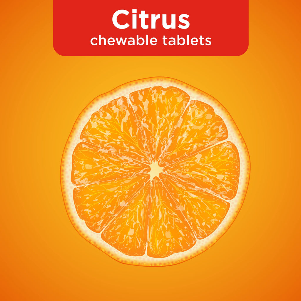 Amazon Basic Care Immune Support Citrus Chewable Tablets with Antioxidants, Vitamin D and Immune System Support, 32 Count