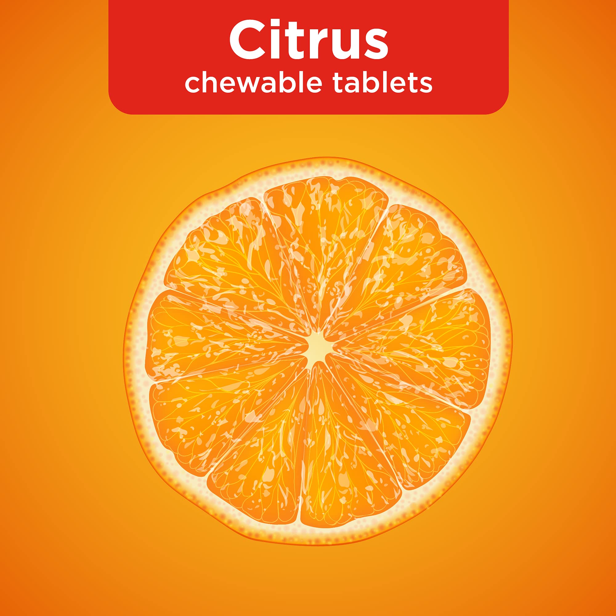 Amazon Basic Care Immune Support Citrus Chewable Tablets with Antioxidants, Vitamin D and Immune System Support, 32 Count