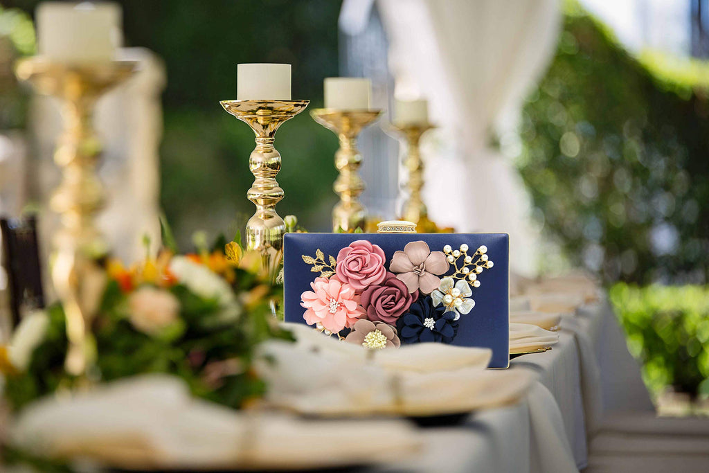 Evening Bag for Women, Flower Wedding Evening Clutch Purse Bride Floral Clutch Bag