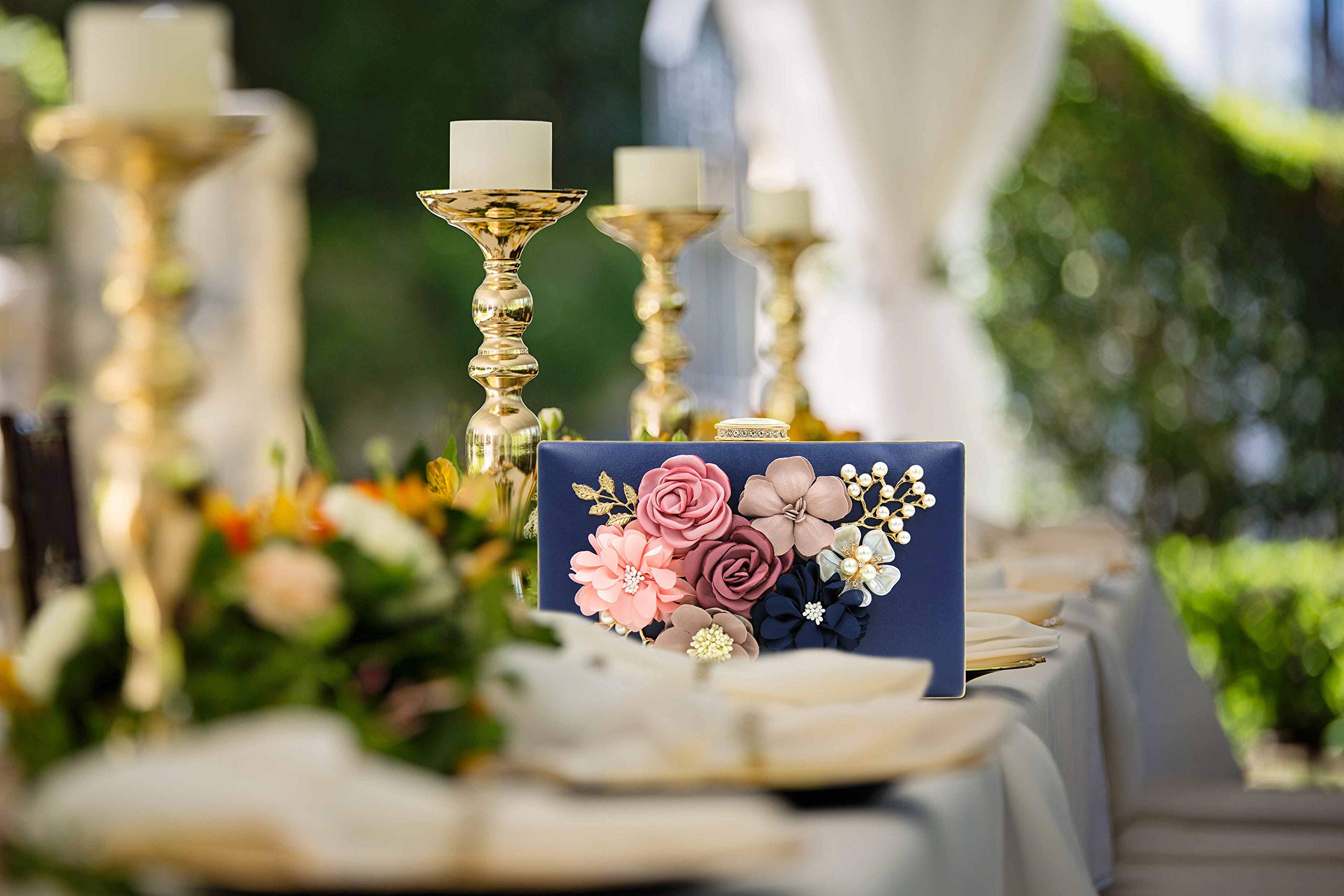 Evening Bag for Women, Flower Wedding Evening Clutch Purse Bride Floral Clutch Bag
