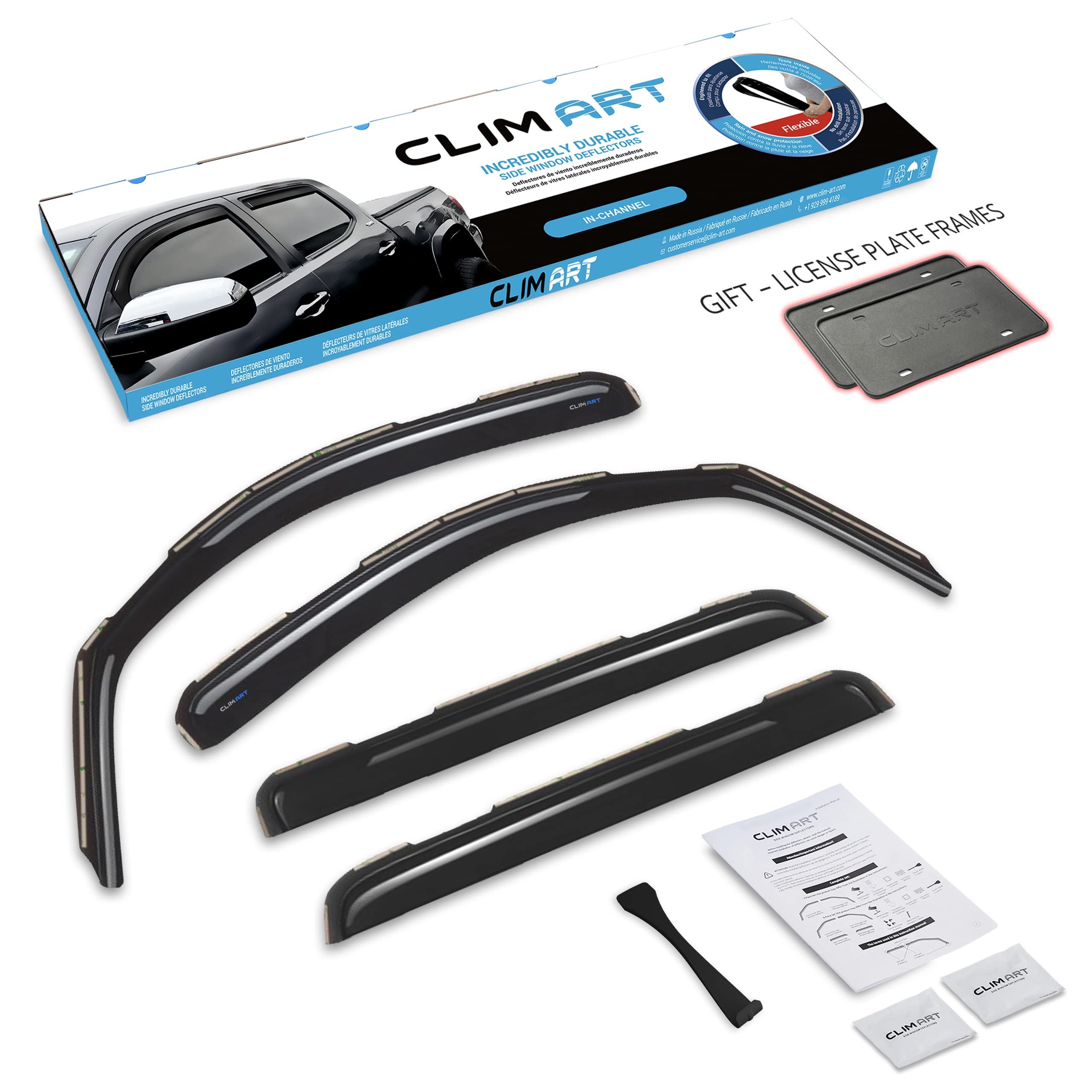CLIM ART in-Channel Incredibly Durable Rain Guards for Honda Accord 2013-2017 Sedan, Original Window Deflectors, Vent Window Visors, Vent Deflector, 4 pcs. - 613274