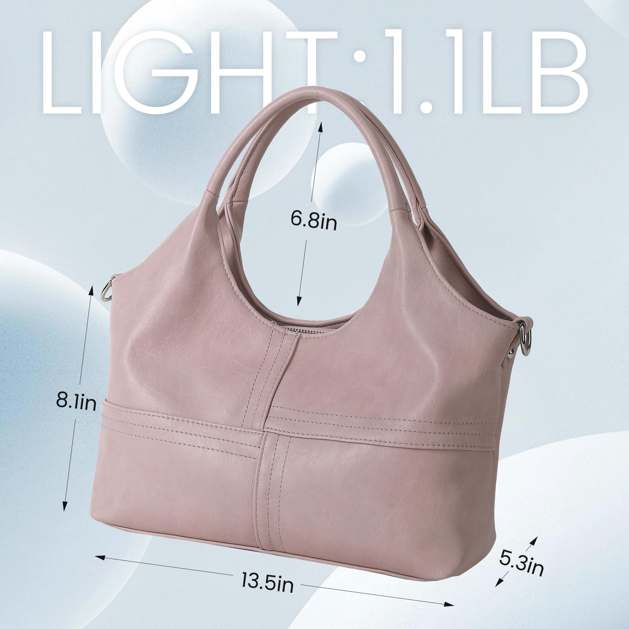 KOGTLA Medium Vegan Leather Purses for Women with Detachable Satchel Strap, Ladies Handbags, Tote Hobo Bags with Two-Handle