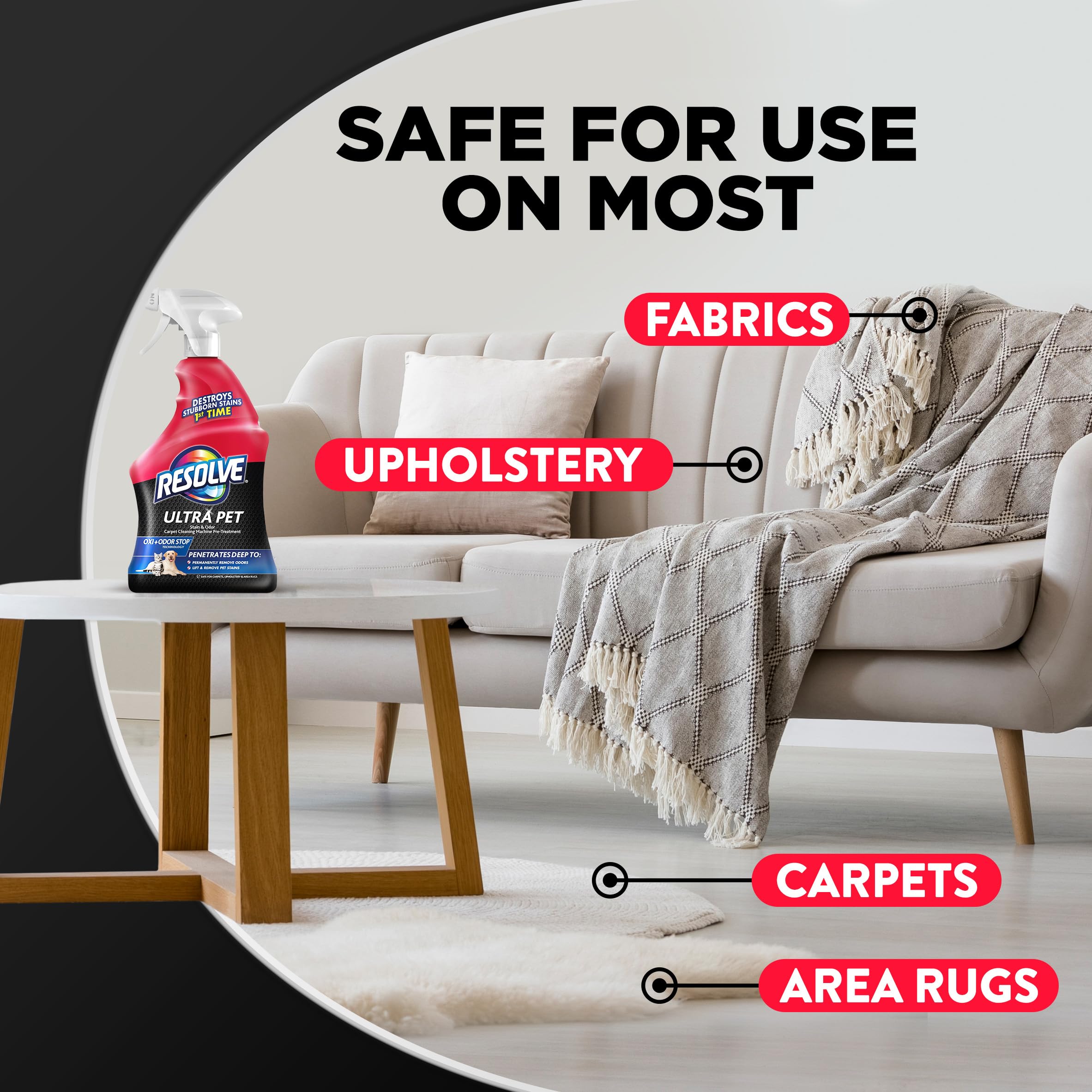 Resolve Ultra Pet Carpet Cleaner Spray – for Removal of Pet Stains & Odors, 32oz | Removes Pet Stains & Odors