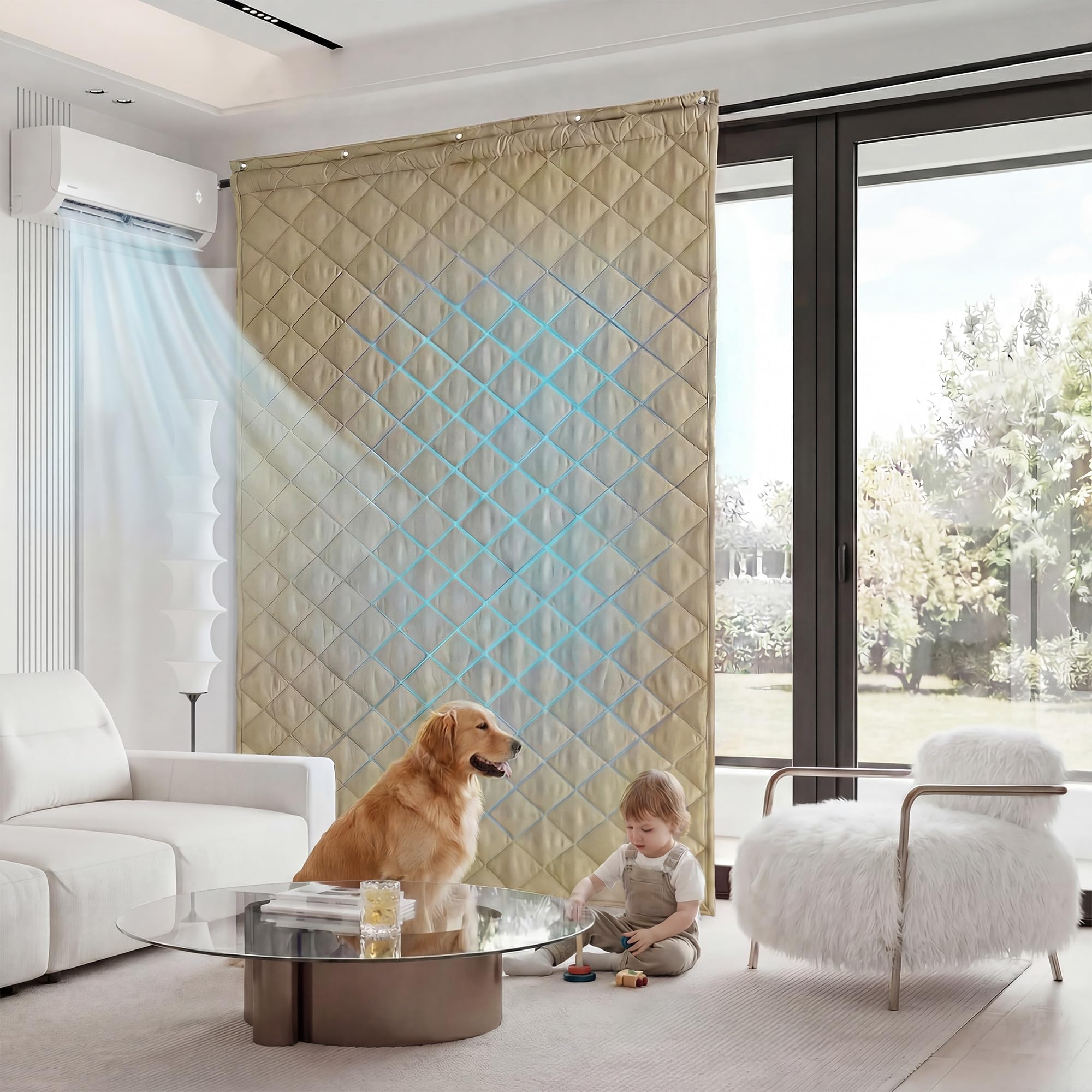RYB HOME Summer Heat Blocking Thick Quilted Insulated Curtains, Thermal Insulated Curtains Room Divider for Energy Saving Window Treatment for Bedroom Living Room, W32 x L80, Black, 1 Panel