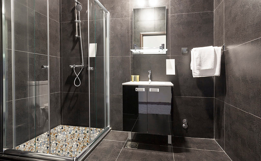 Parrotile Blue Shower Floor Pebbles Tile Bathroom Mosaic Backsplash Wall Tiles (5 Sheets)