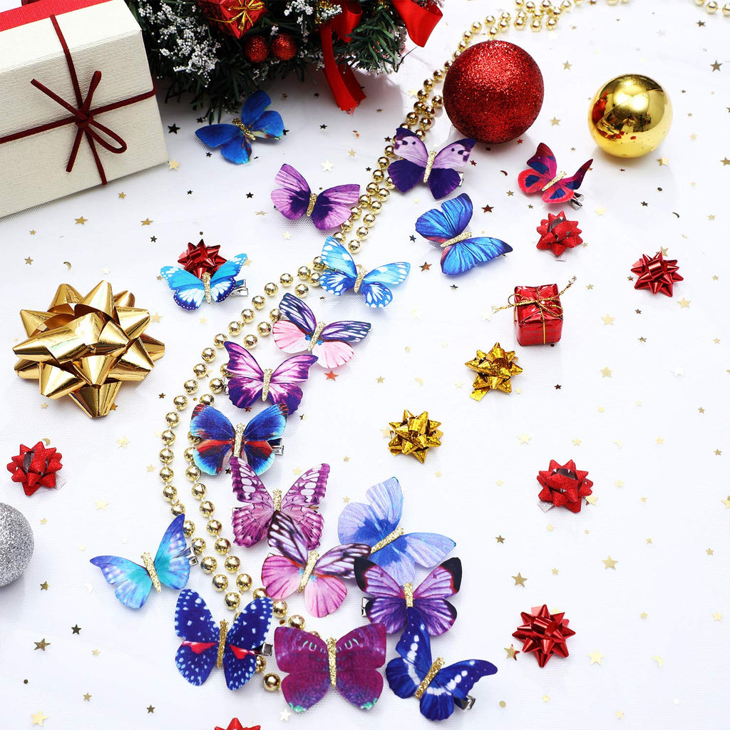 Boao 18 Pieces Glitter Butterfly Hair Clips for Girls Teens Women Hair Accessories (Bright Style)