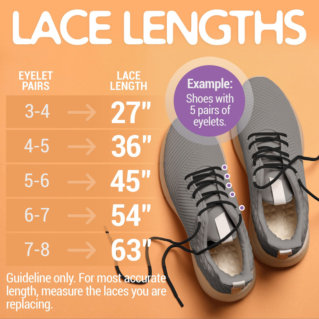 Miscly Round Shoelaces [1 Pair] 5/32″ Thick - For Shoes, Sneakers & Boots