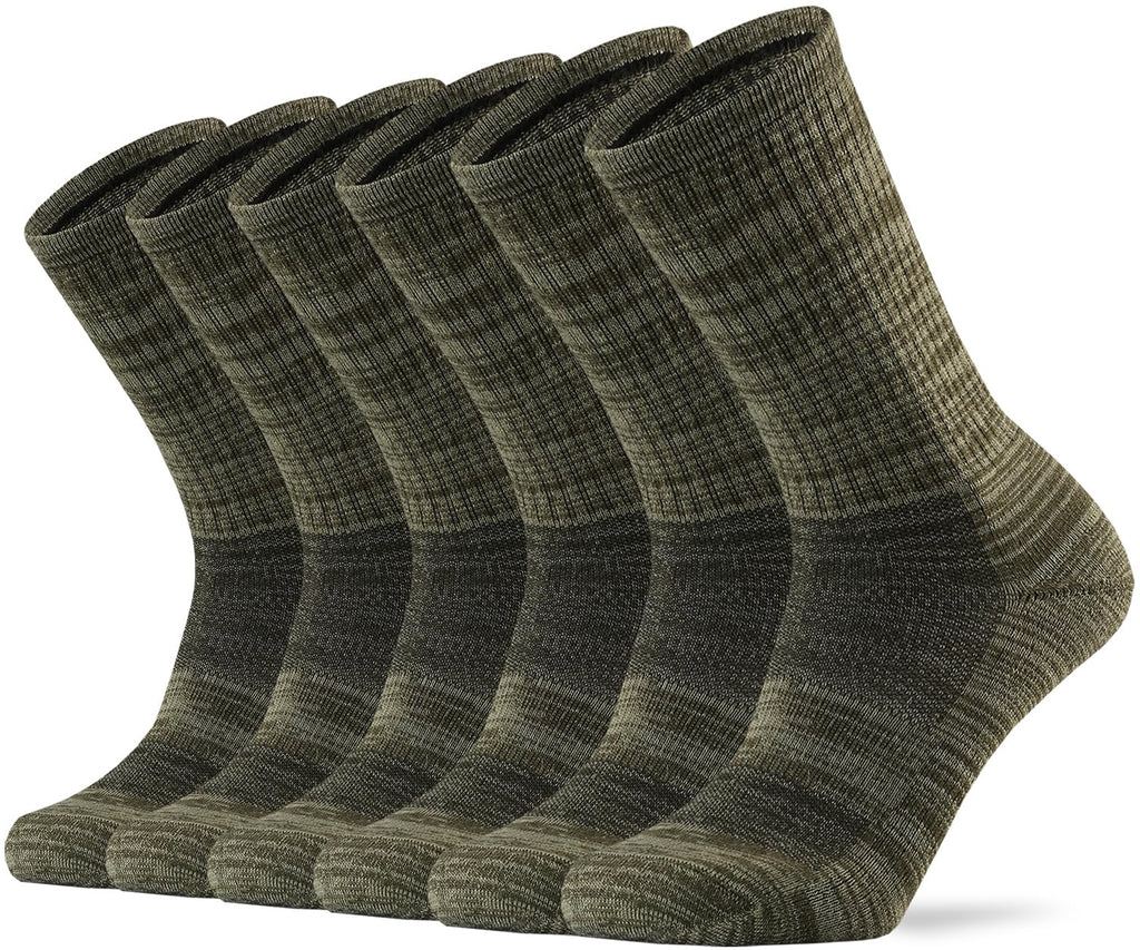 Ortis Men's Extra-Fine Merino Wool Cushioned Crew Socks with Light Weight Moisture Control Comfy for Men Outdoor Hiking Hiker