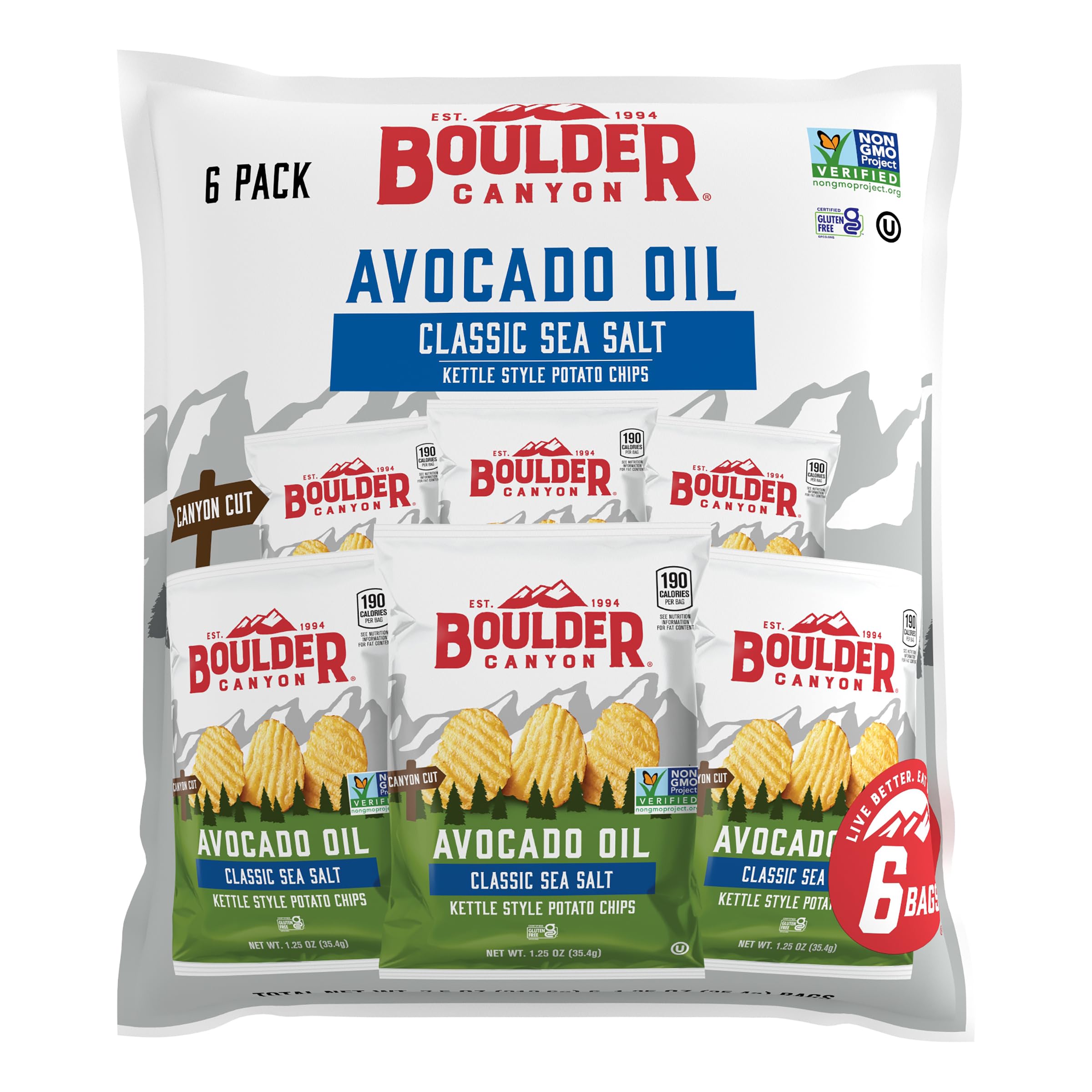 Boulder Canyon Boulder Batch Agave Sriracha Kettle Potato Chips, 5.25 oz - Pack of 12