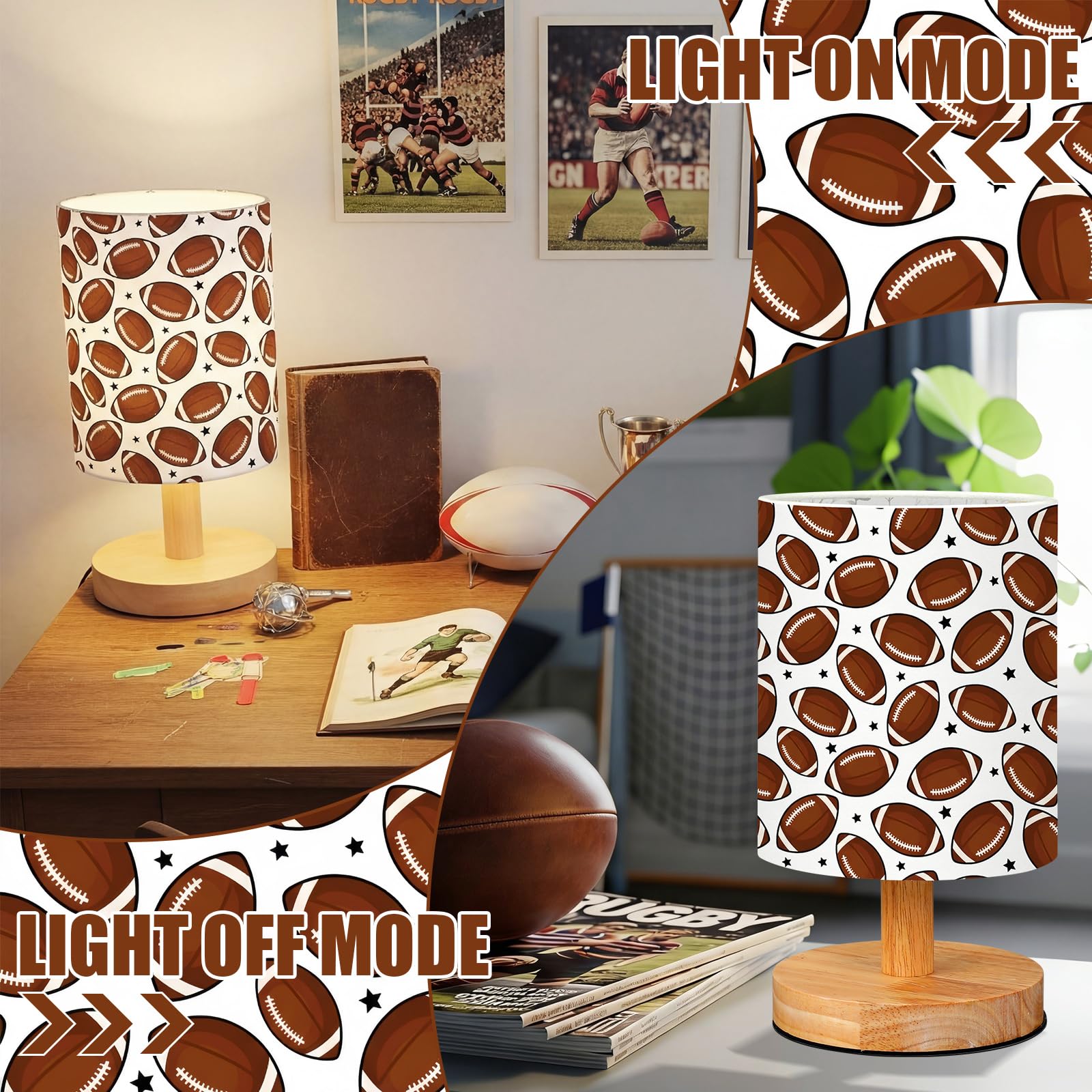 VIHOSE Woodland Animals Kids Table Lamp for Bedroom Kids Bedside Lamp with Linen Wooden Nightstand Cartoon Nursery Lampshade for Girls Boys Living Room