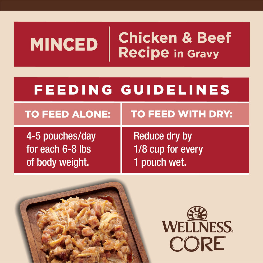 Wellness CORE Tiny Tasters Pate Adult Wet Cat Food, Natural, Protein Rich, Grain Free, Chicken Recipe, 1.75 oz, Pack of 12 Pouches