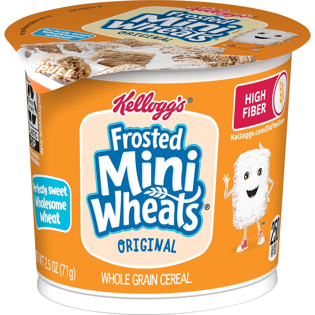 Kellogg's Frosted Mini-Wheats Cold Breakfast Cereal, High-Fiber, Whole Grain, Family Size, Original, 24oz Box (1 Box)