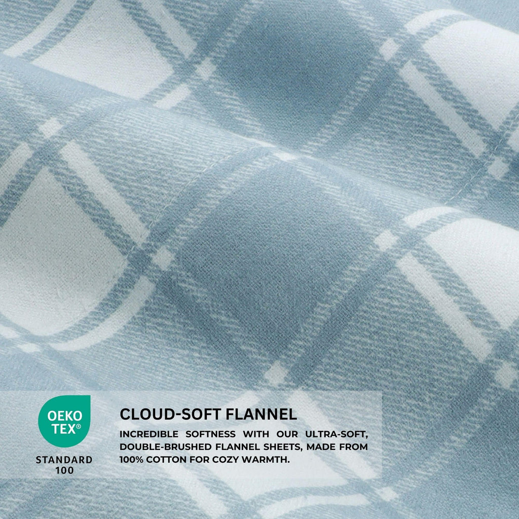 Featherhead 100% Cotton 4PCs Flannel Sheet Set | Double-Brushed for Extra Softness, Warm & Breathable, Extra Deep Pockets fits Up to 17” (Beige, Twin)