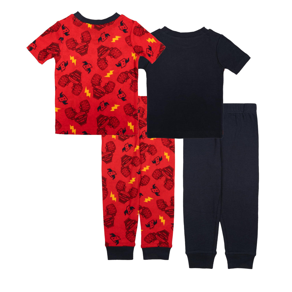 Nickelodeon Boys' 4-piece Snug-fit Cotton Short-Sleeve Matching Pajama Set, Soft & Cute for Kids