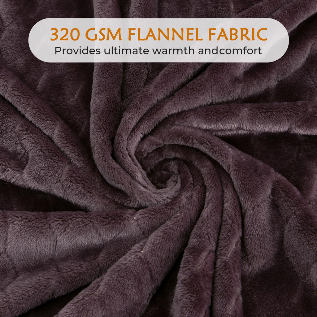 TOONOW Fleece Blanket Fuzzy Plush Throw Blanket 50" x 60", Super Soft Fluffy Bed Blanket Geometric Pattern Comfy Microfiber Flannel Blankets for Couch, Bed, Sofa, Black
