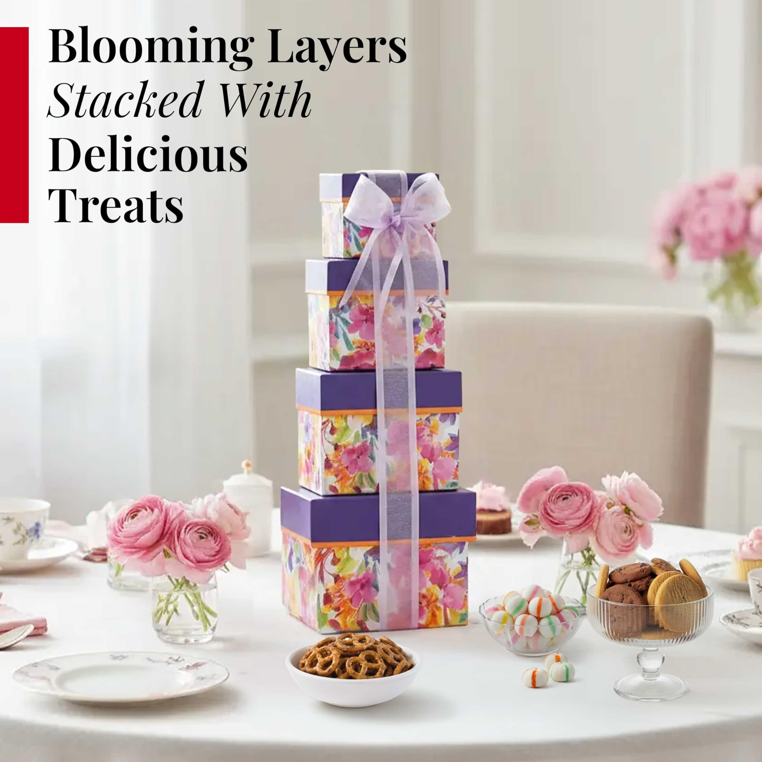 Broadway Basketeers Grand Tower Birthday Snack Gift Tower Gourmet Food Gift